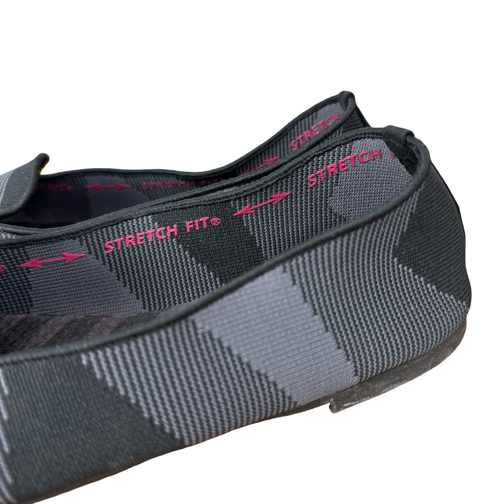 Skechers Cleo Sherlock Geo-Knit Fabric Slip On Flats Shoes Gray Black sz 7.5 - Picture 9 of 16